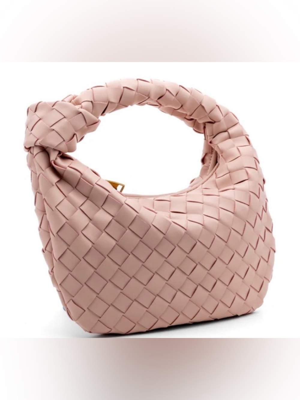 Sincerely Jules Woven Hobo Shoulder Bag in Dusty Rose-Vegan Leather